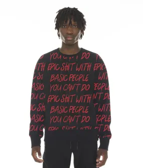 Cult Of Individuality - "French Terry Crewneck Sweatshirt" - Cant Do Epic Shit In Black