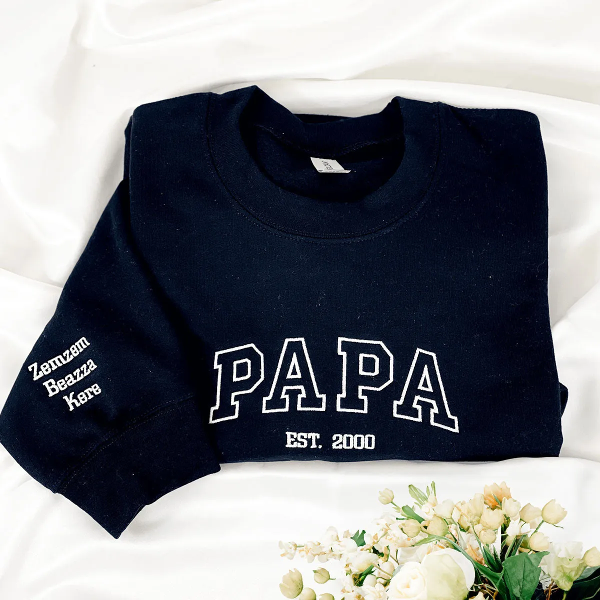 Custom Embroidered Cool Uncle Sweatshirt with Nephews Names on Sleeve