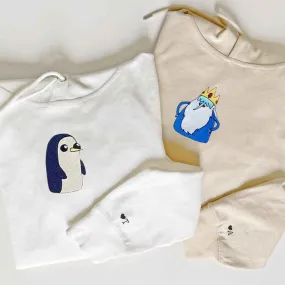 Custom Embroidered Penguin Matching Couple Hoodies | Matching Sweatshirts For Couples