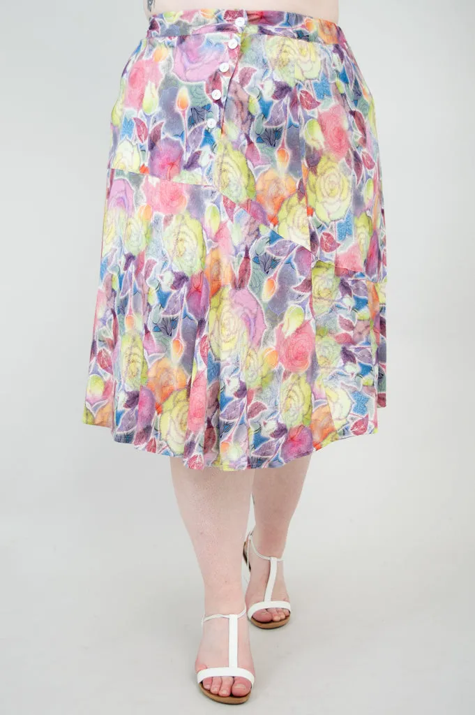 Delilah Skirt, Rosebud, Linen Bamboo - Final Sale