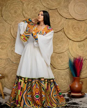 Detailed Pattern Modern Habesha Dress Exquisite Habesha Event Dress