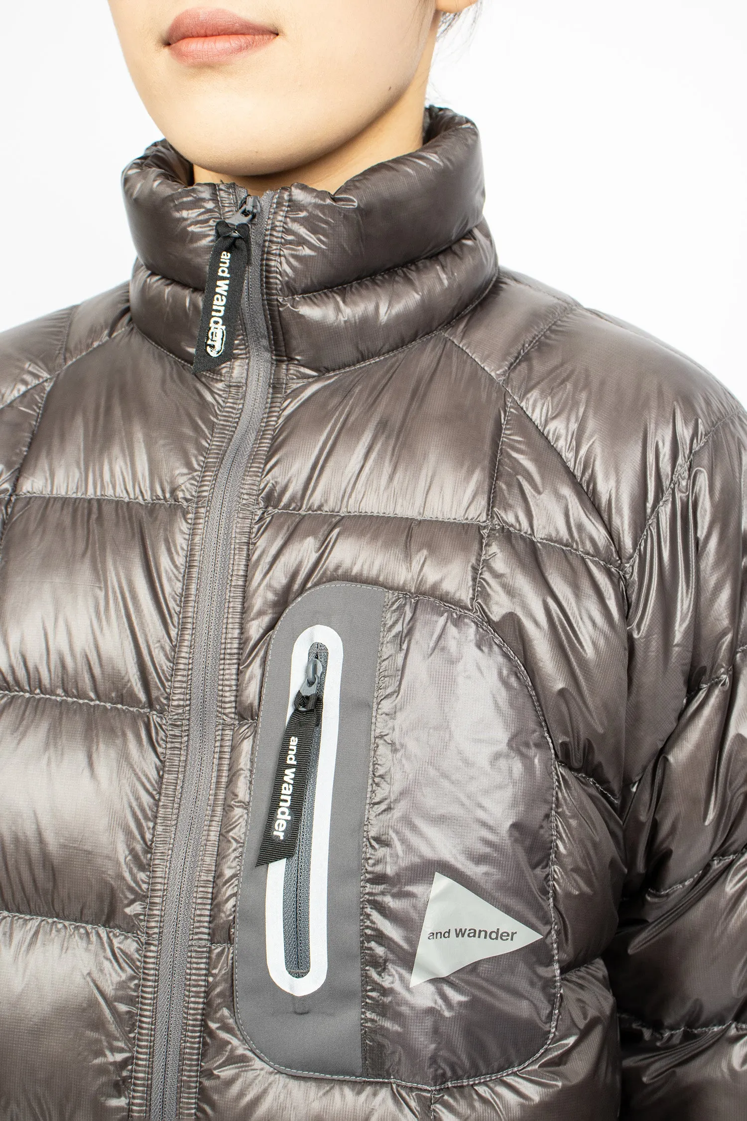 Diamond Stitch Down Jacket Grey