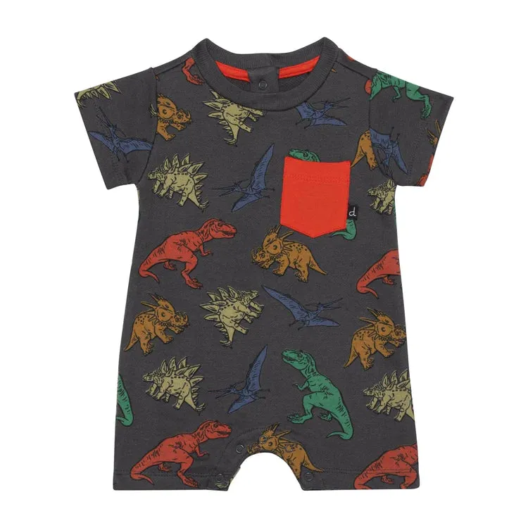 DPD Dino French Terry Romper Multi Colored