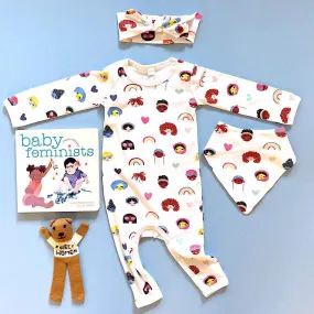 Dream Big Baby Gift Set - Organic Romper, Bib, Headband, Book & Toy