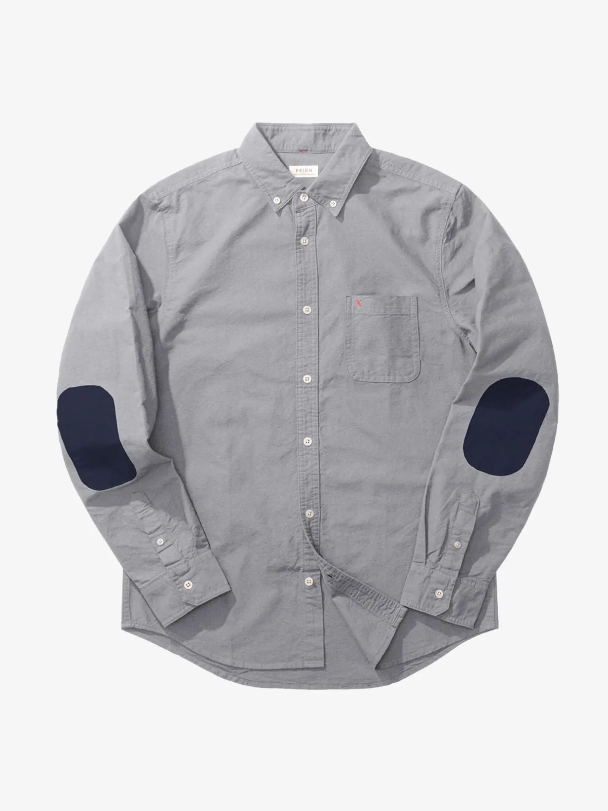 Elbow Patches Oxford Fabric Button-Down Shirt