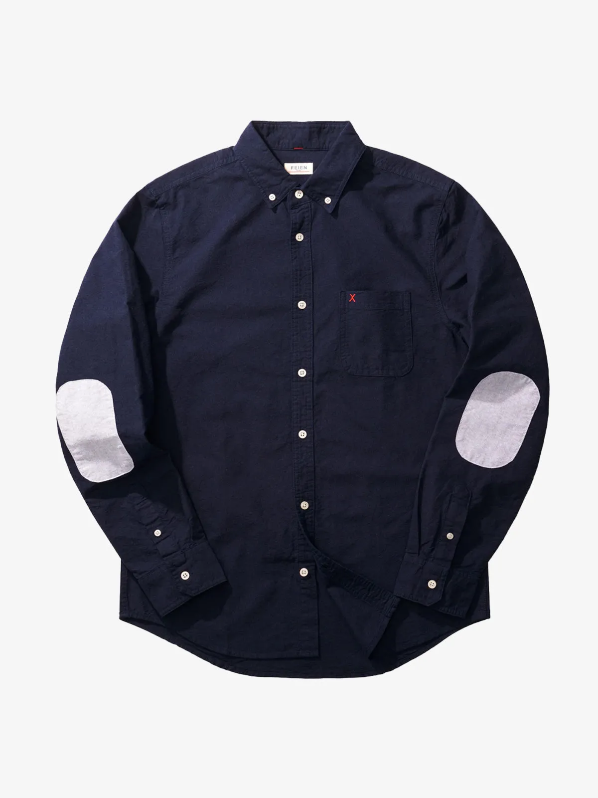 Elbow Patches Oxford Fabric Button-Down Shirt