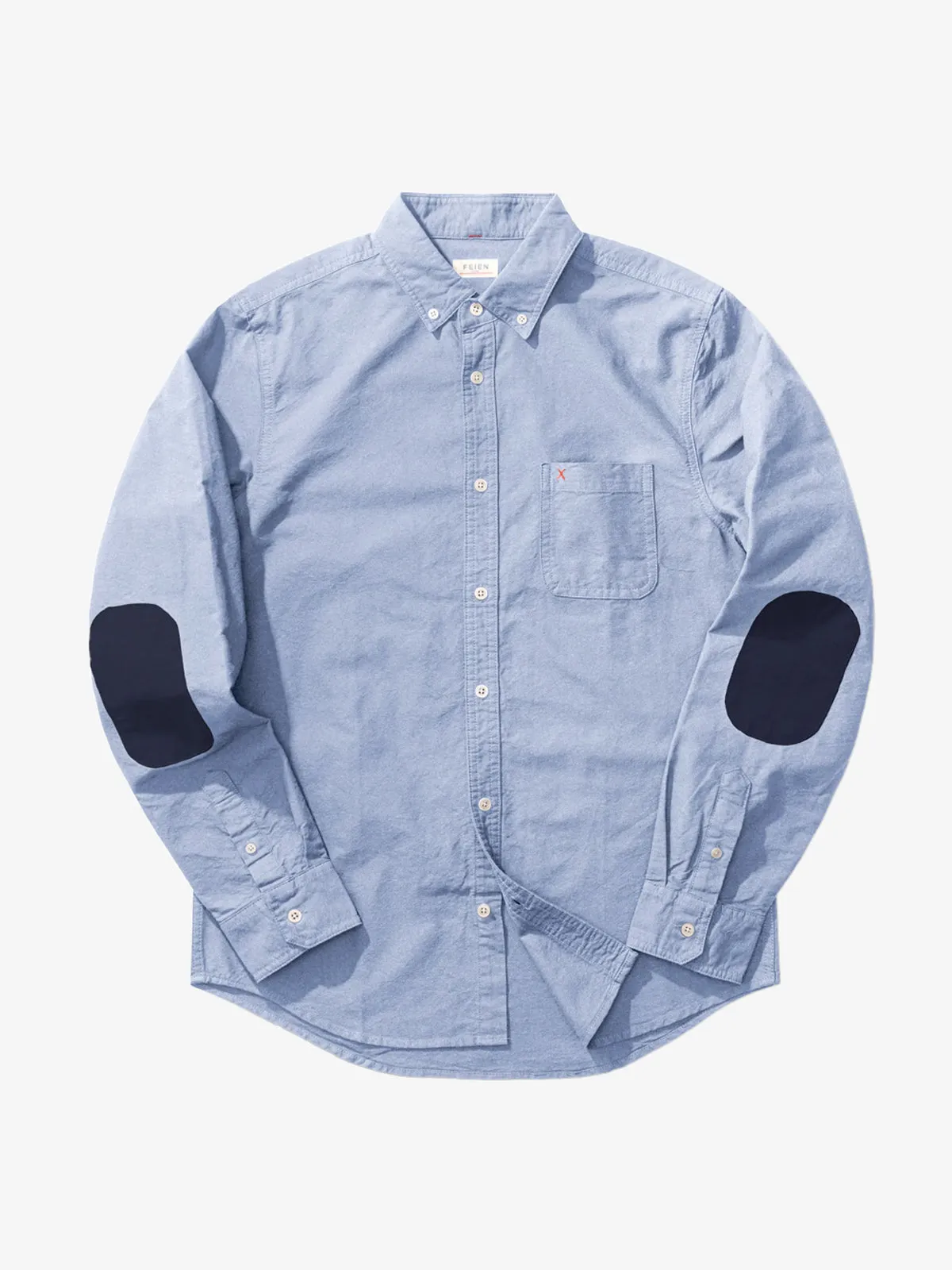 Elbow Patches Oxford Fabric Button-Down Shirt