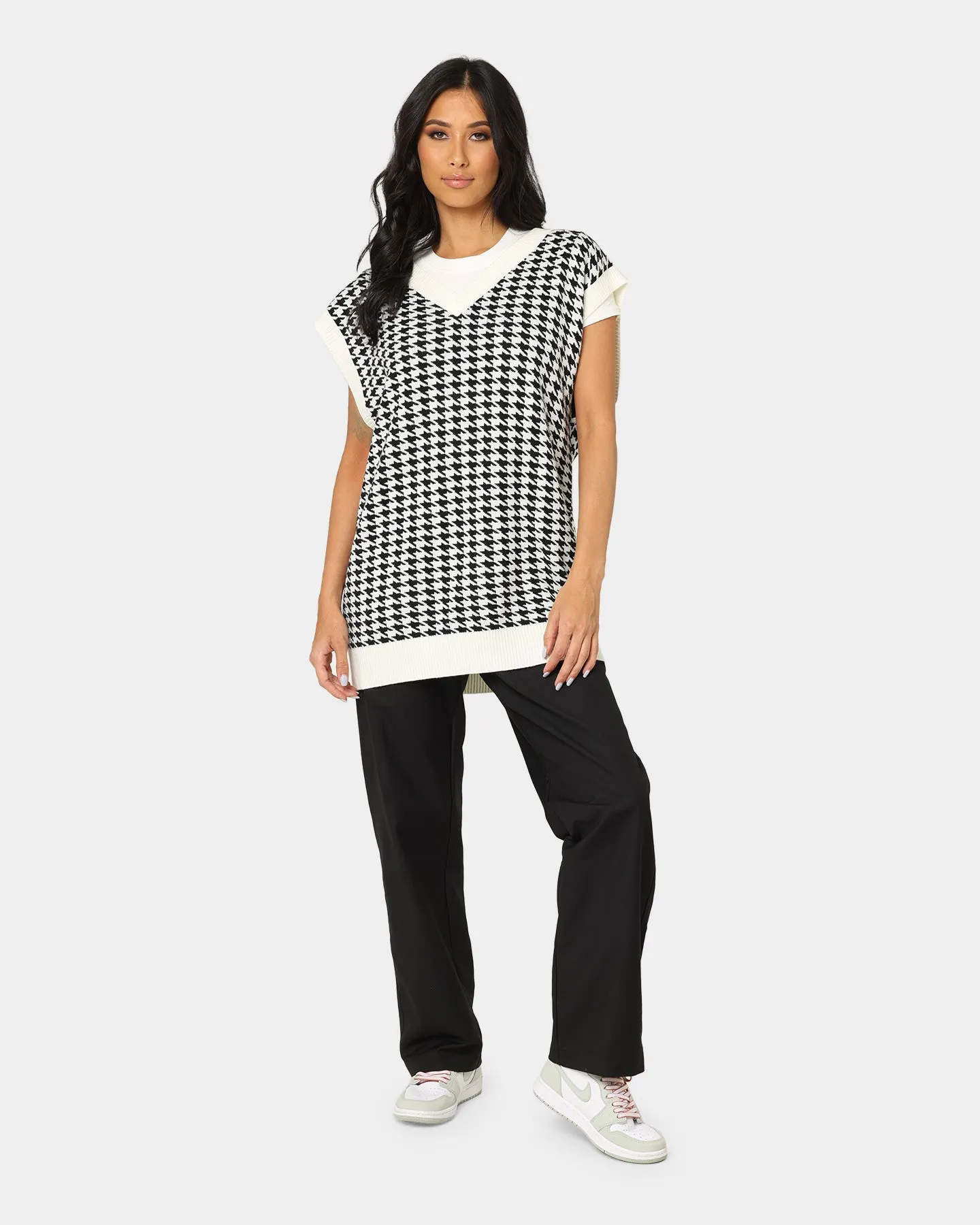 EN ES Women's Harley Oversized Knit Tank Black/White