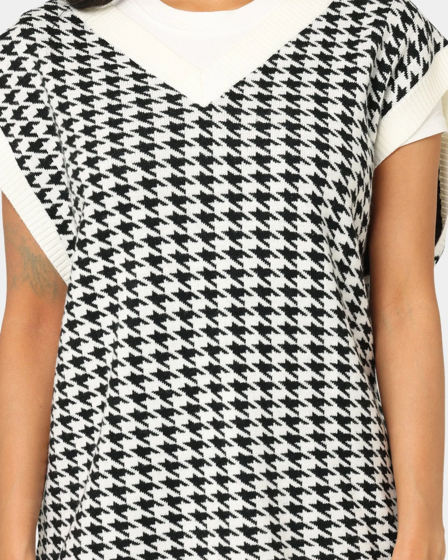 EN ES Women's Harley Oversized Knit Tank Black/White