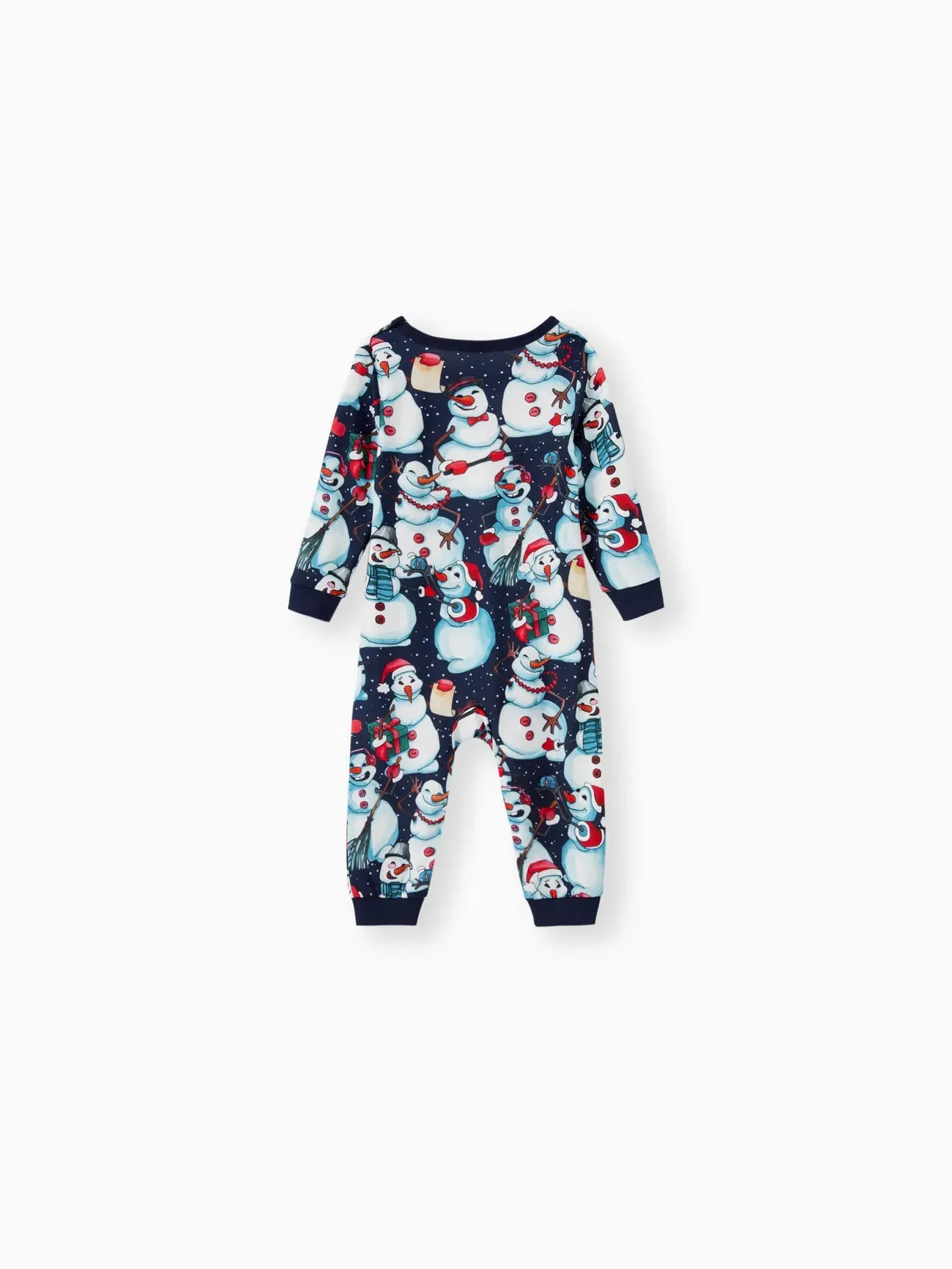 Family Matching Snowman Print Pajama Set With Long Sleeves