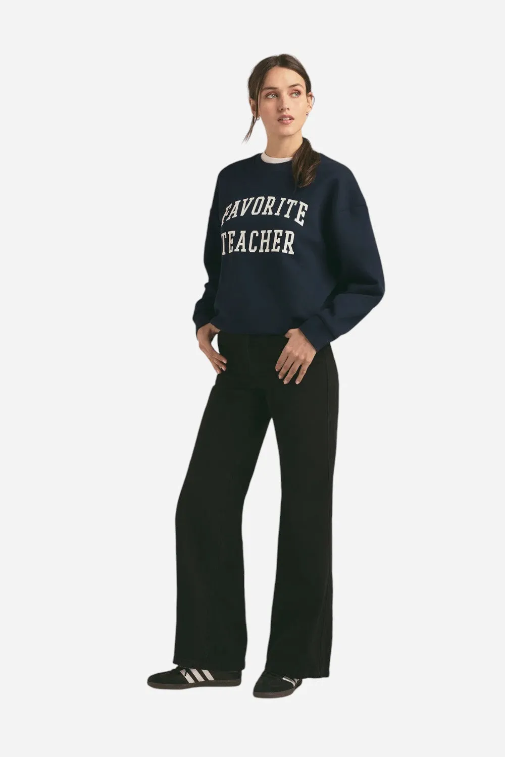 Favorite Daughter Favorite Teacher Sweatshirt Navy