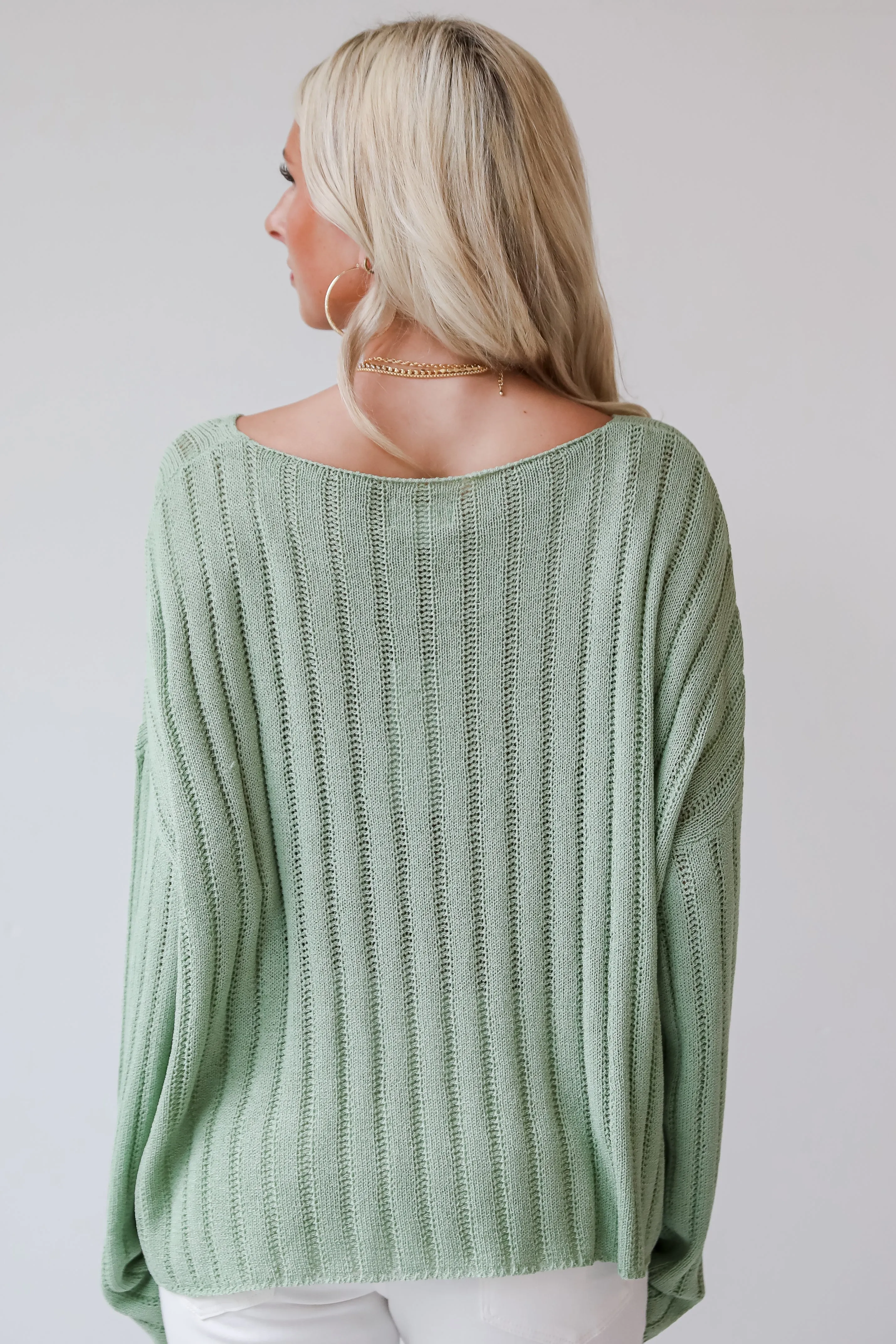 FINAL SALE - Casual Essence Sage Lightweight Knit Top