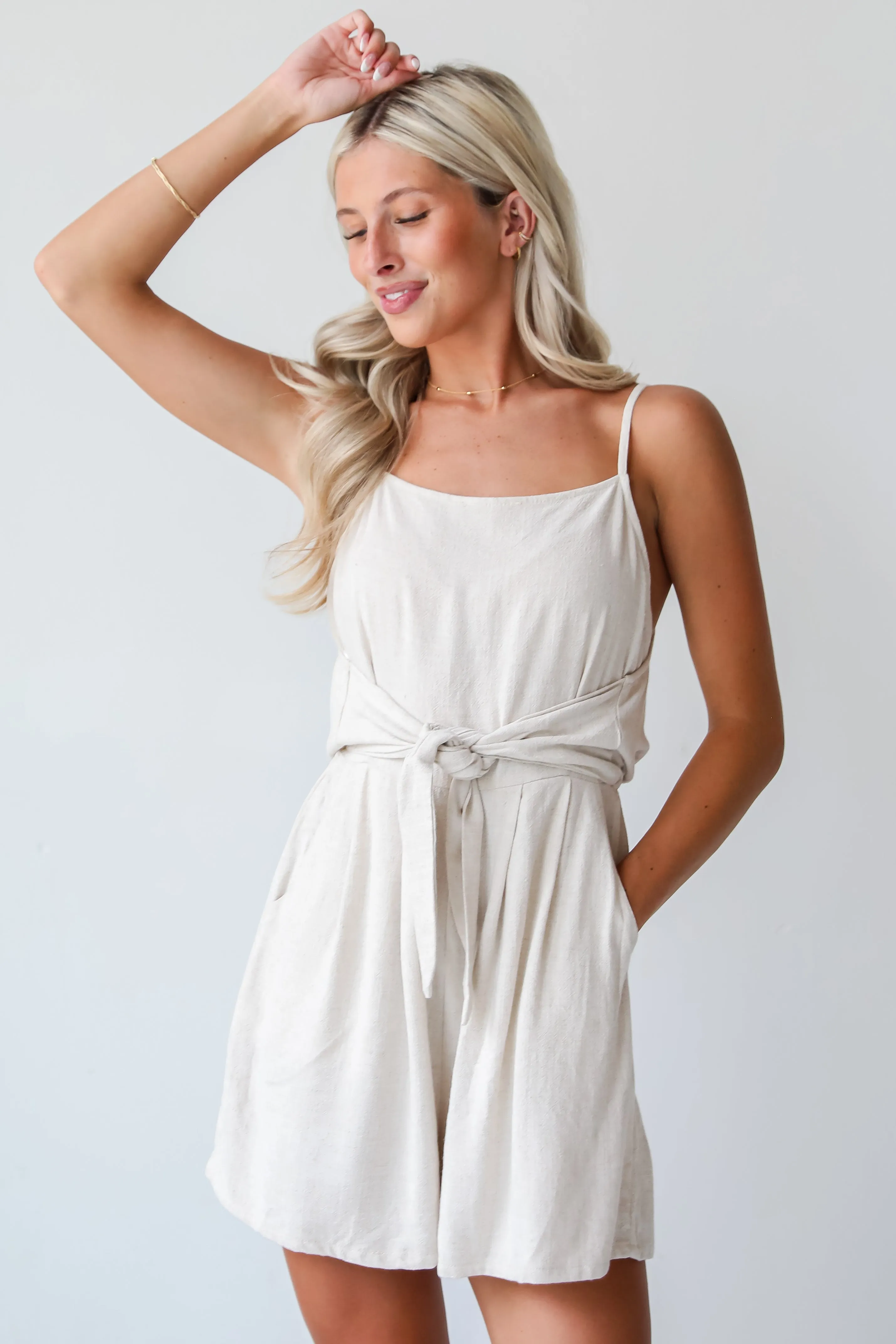 FINAL SALE - Certainly Splendid Linen Romper