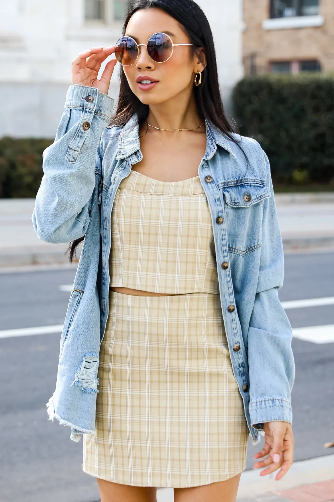 FINAL SALE - Preppy Perfection Plaid Crop Top