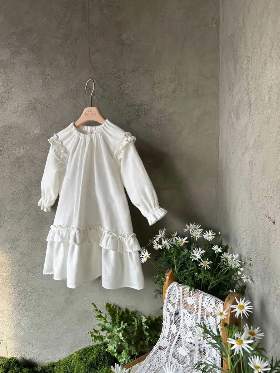 Florence Linen Dress_Ivory