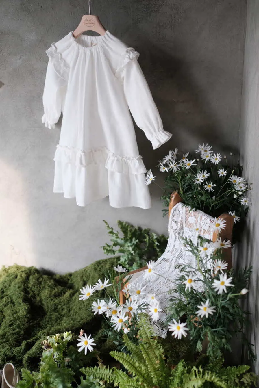 Florence Linen Dress_Ivory