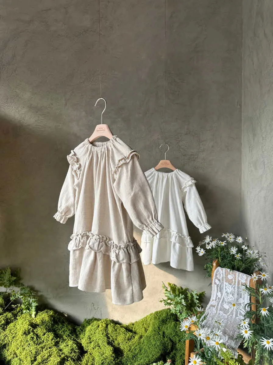 Florence Linen Dress_Ivory