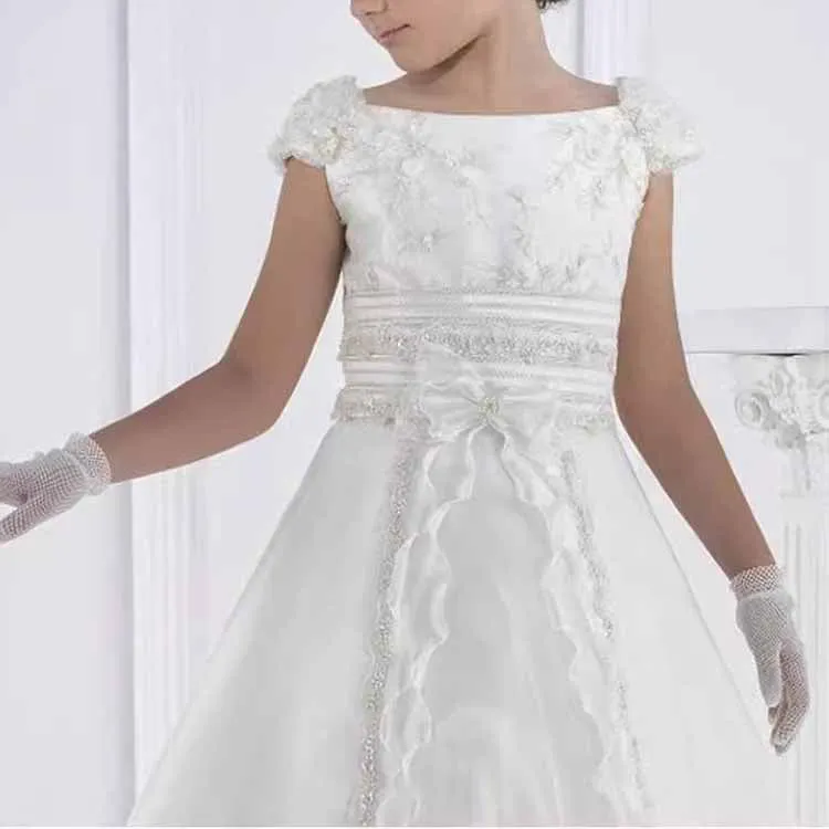 Flower Girls Dress Sleeveless Wedding Kid Lace Tulle Dance Communion Dress Princess Dress