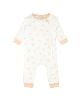 FOX & FINCH SWEET SPOT BIRD PRINT LS ZIP ROMPER