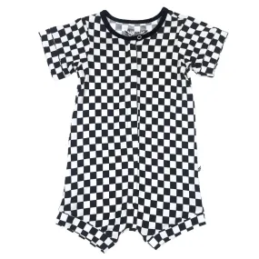 Free Birdees Short Two-Way Short Zippy Romper - Finish Line Checkers