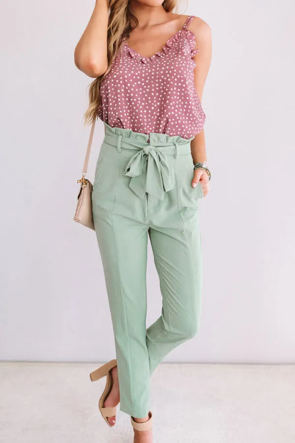 Frequent Flier High Waist Pants in Light Sage