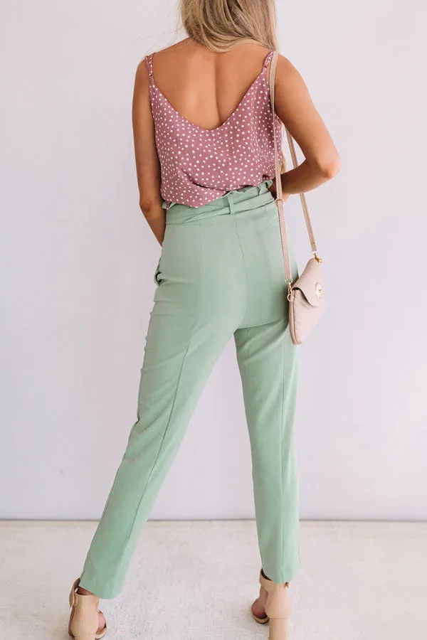 Frequent Flier High Waist Pants in Light Sage