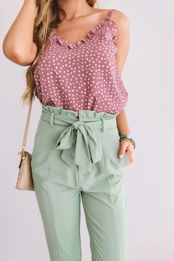 Frequent Flier High Waist Pants in Light Sage