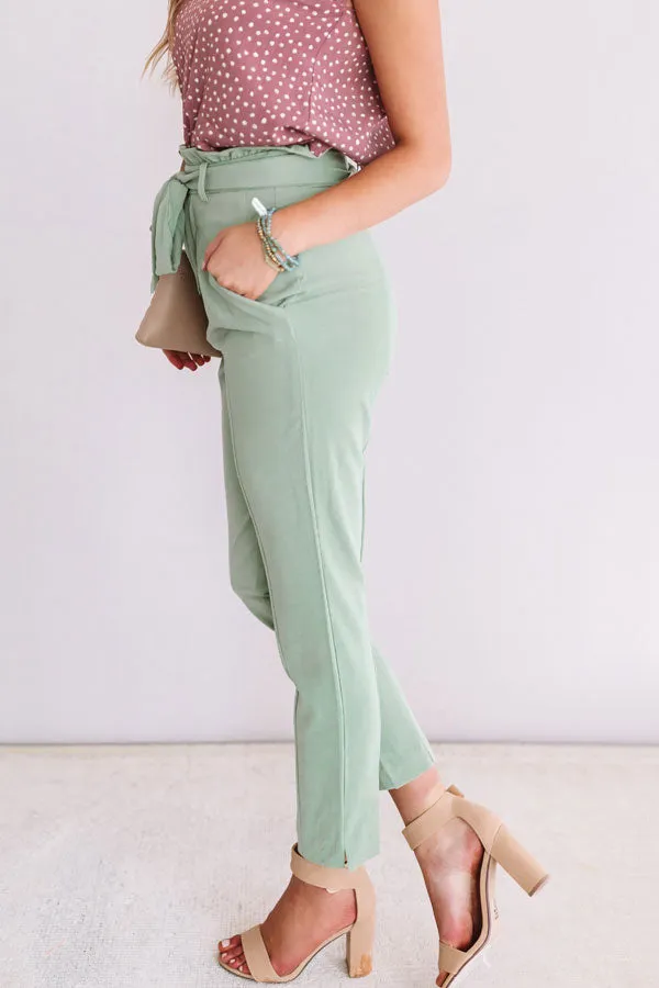 Frequent Flier High Waist Pants in Light Sage