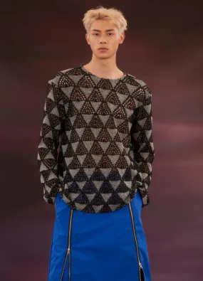 Geometric Mesh Knit Sweater By Kadakada