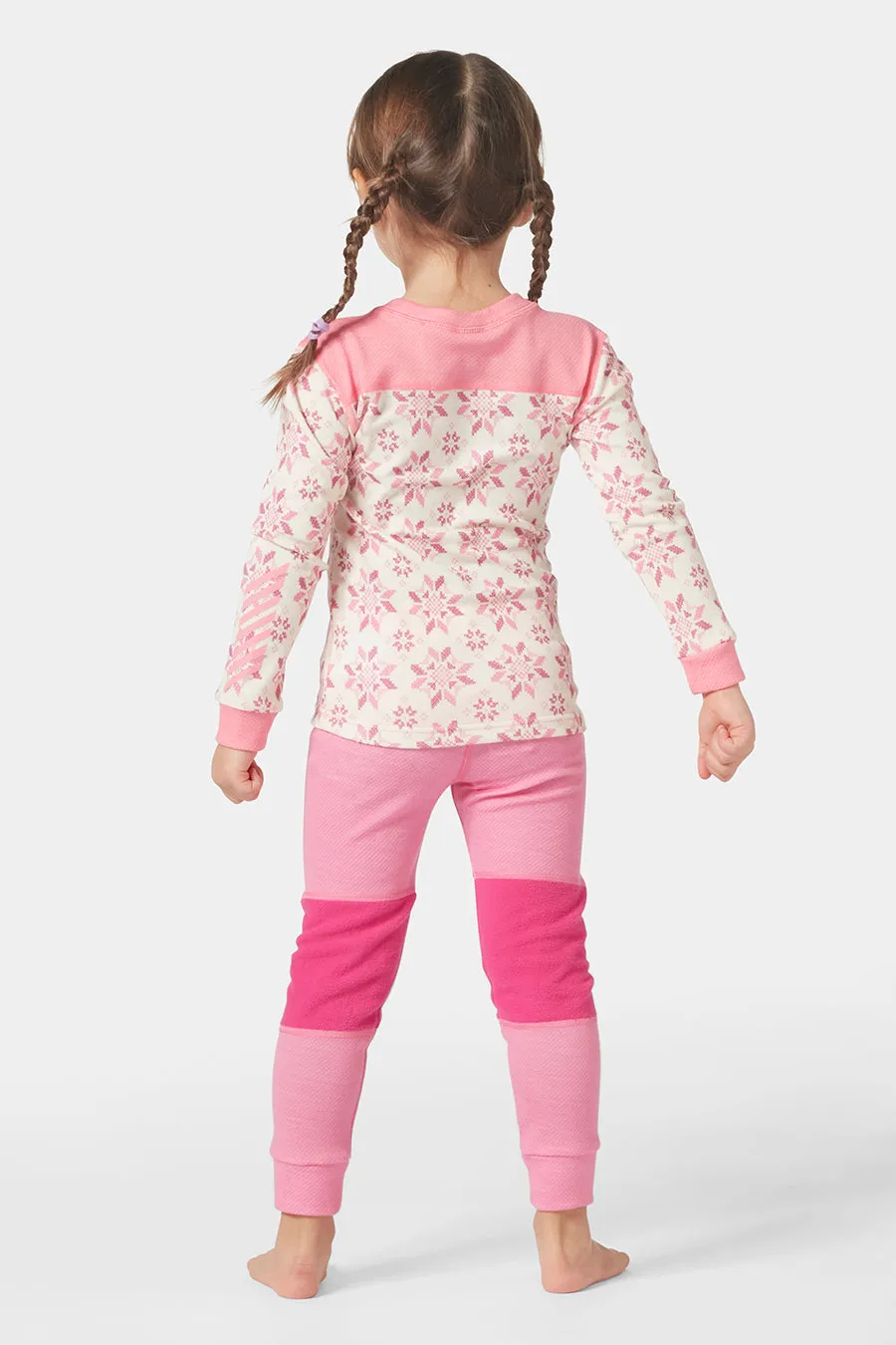 Girls Baselayer Helly Hansen Kids Lifa Merino Set Sugar Pink