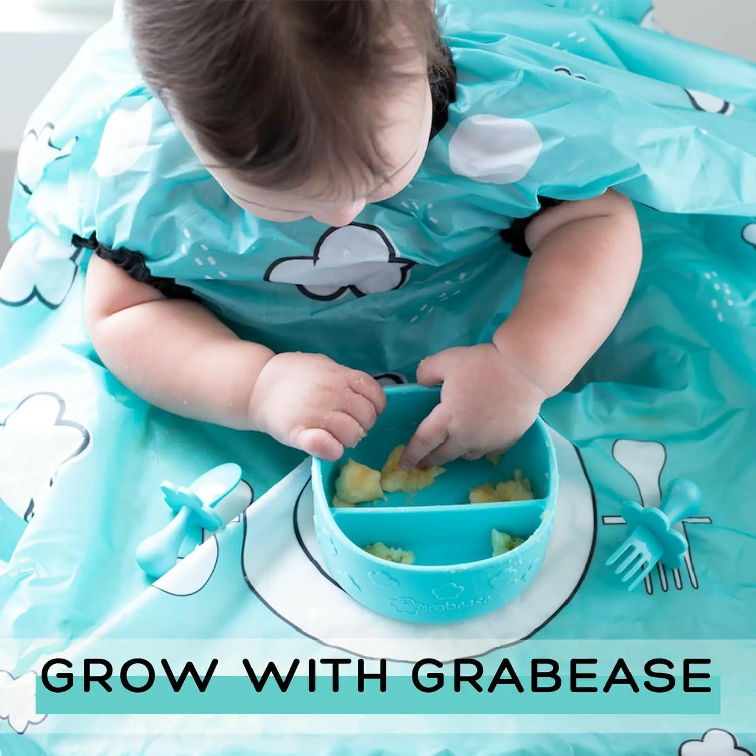 Grabease Baby Bowls Silicone Bowls for Toddler Baby Feeding Divided Bowl, Dishwasher and Sterilizer Safe