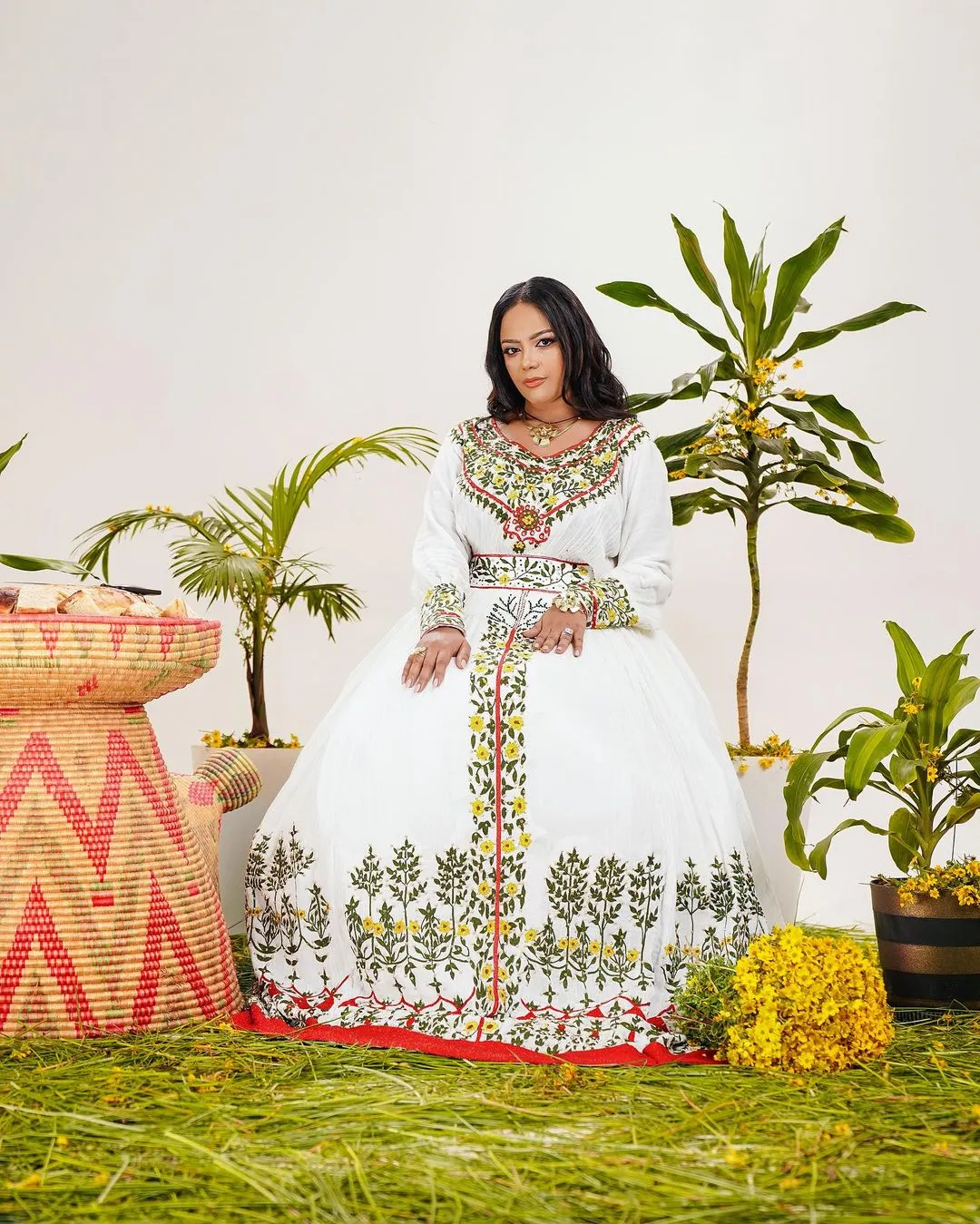 Green and Red Design Sophisticated Habesha Dress Modern Habesha Kemis Design Habesha Libs