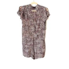 Hale Bob Animal Print Drawstring Waist Faux Wrap Romper NWT- Size XS