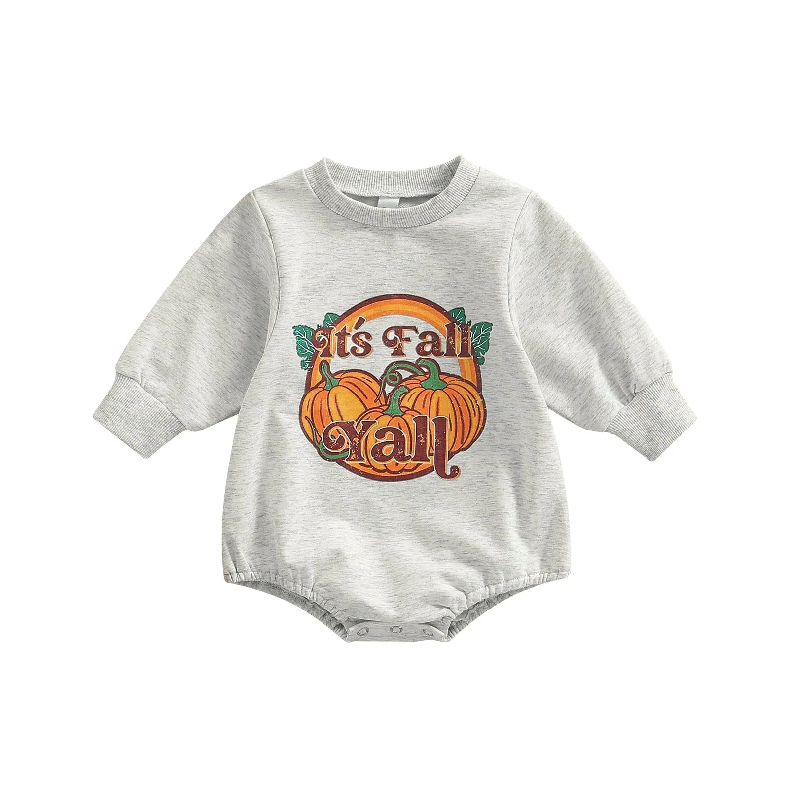 Halloween Joskaa Lioraitiin 0-18M Infant Baby Boa Girl Fashion Halloween Clothing Long Sleeve Pumpkin Printing Bodysuit Jumpsuit