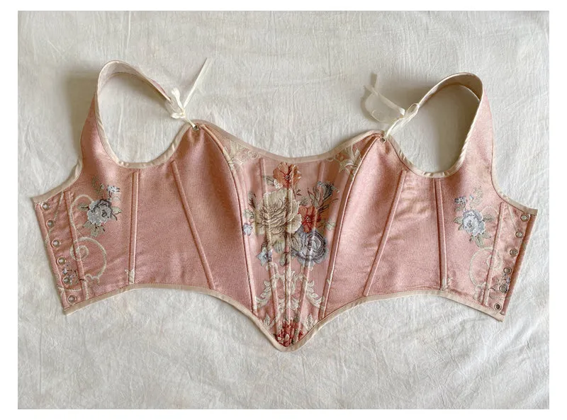 Handmade Royalcore Floral Jacquard Corset