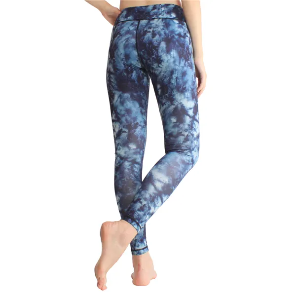 High Waist Printed Yoga Pants With Pocket On Waistband