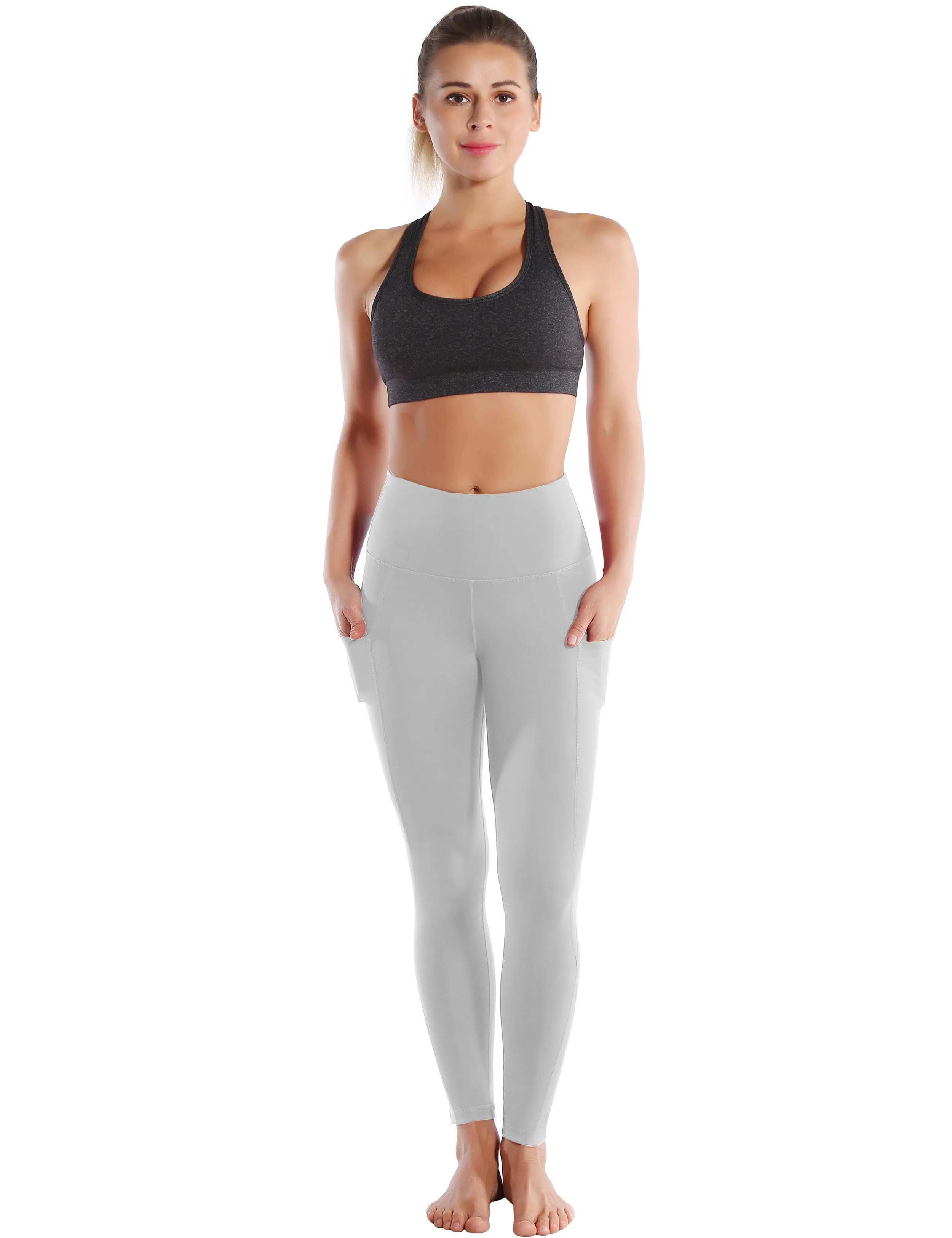 High Waist Side Pockets Pilates Pants lightgray_Pilates