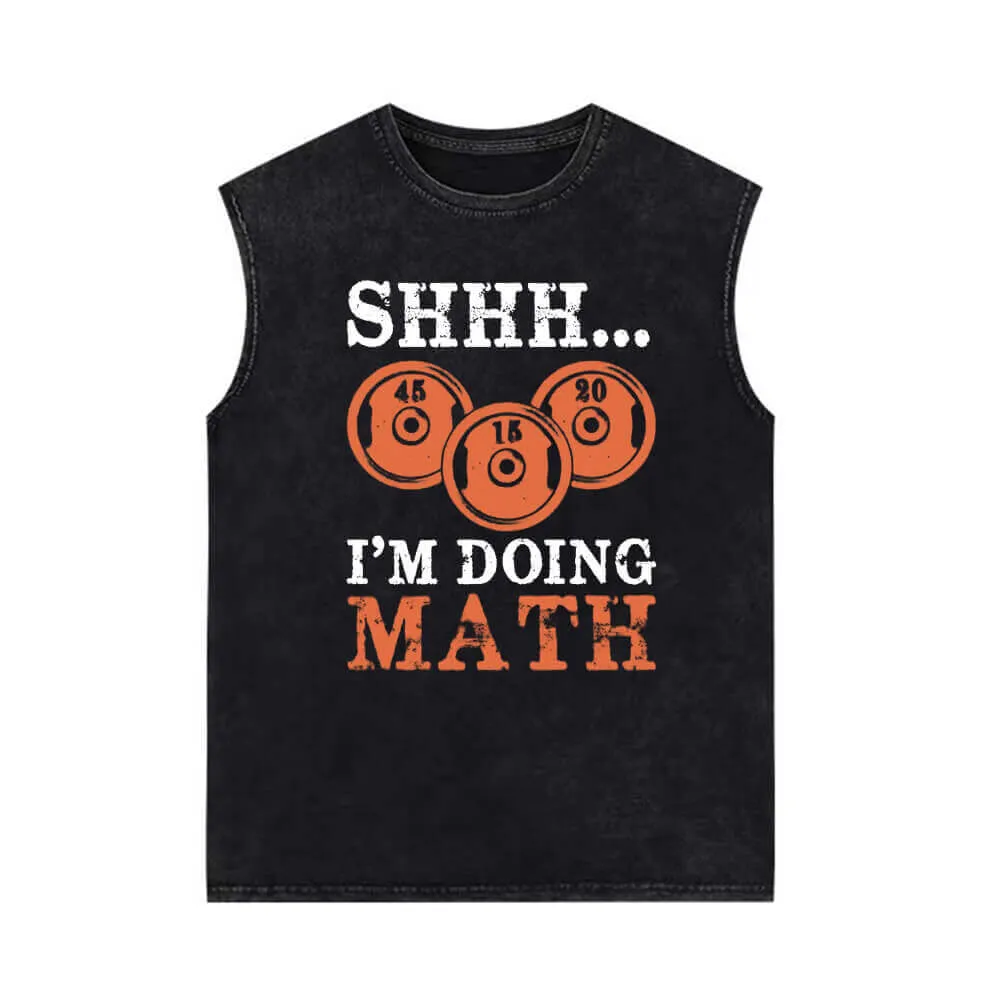 I’m Doing Math Vintage Washed Vest Top