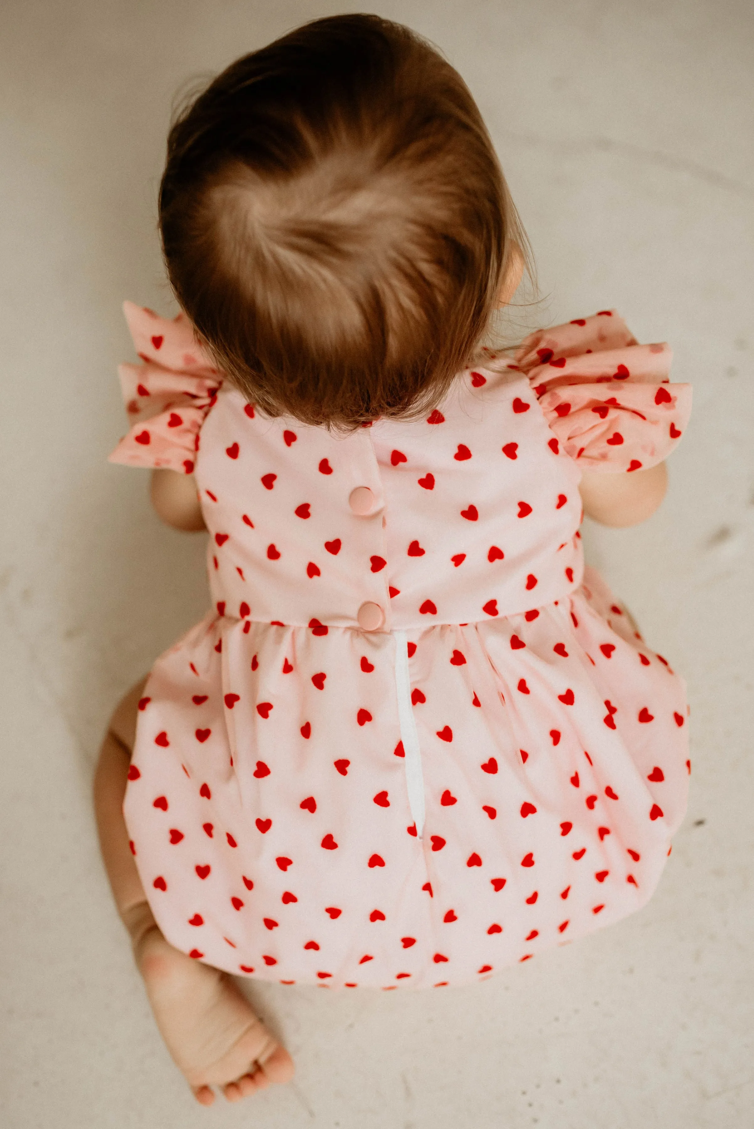 Infant Girl's Pink and Red Tulle Hearts Valentine's Day Bubble Romper