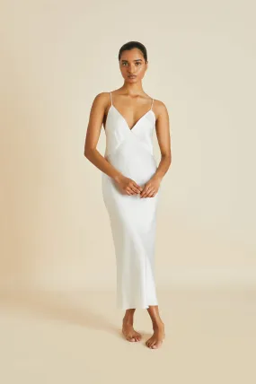 Issa Ivory Silk Satin Slip Dress