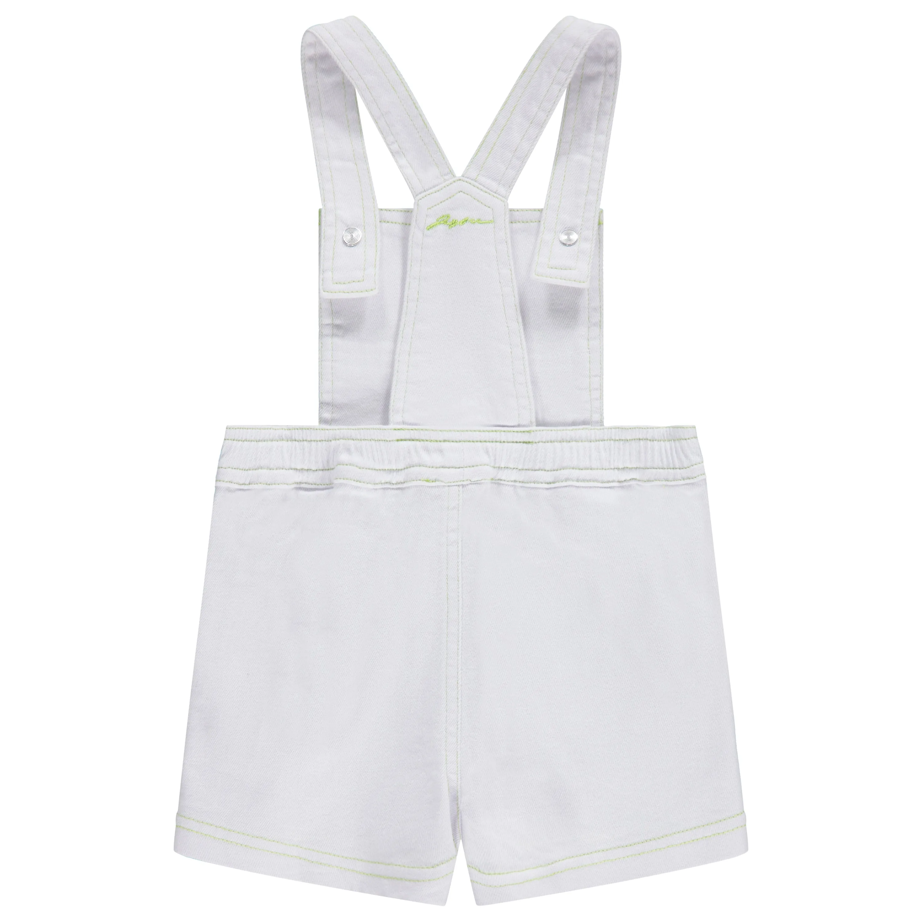 Jaybee Child White Baby Boy Denim Romper