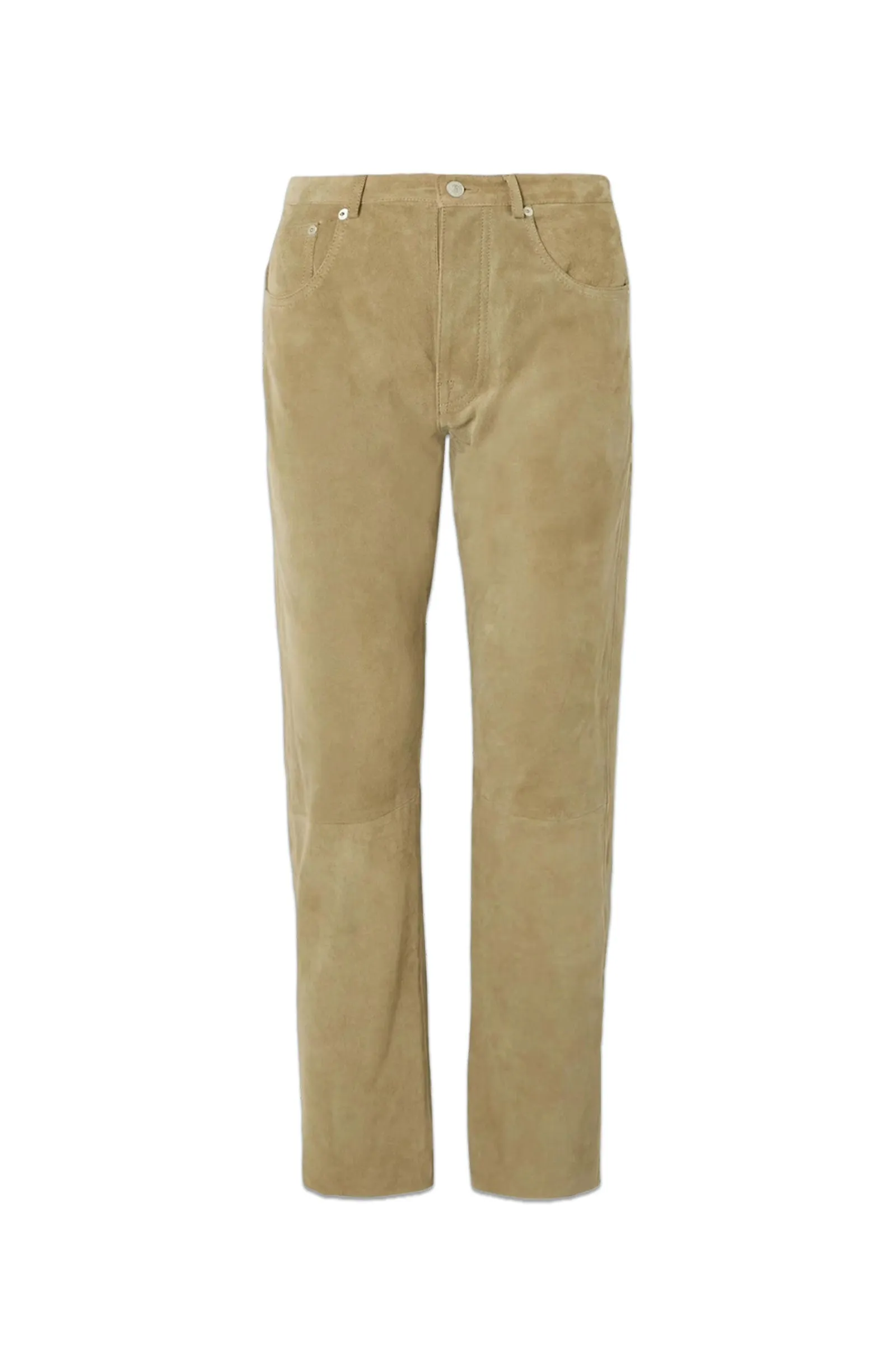 John Suede Straight-leg Pants