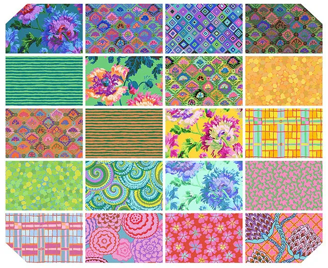 Kaffe Fassett Feb 2024 10" Charm Pack Bright