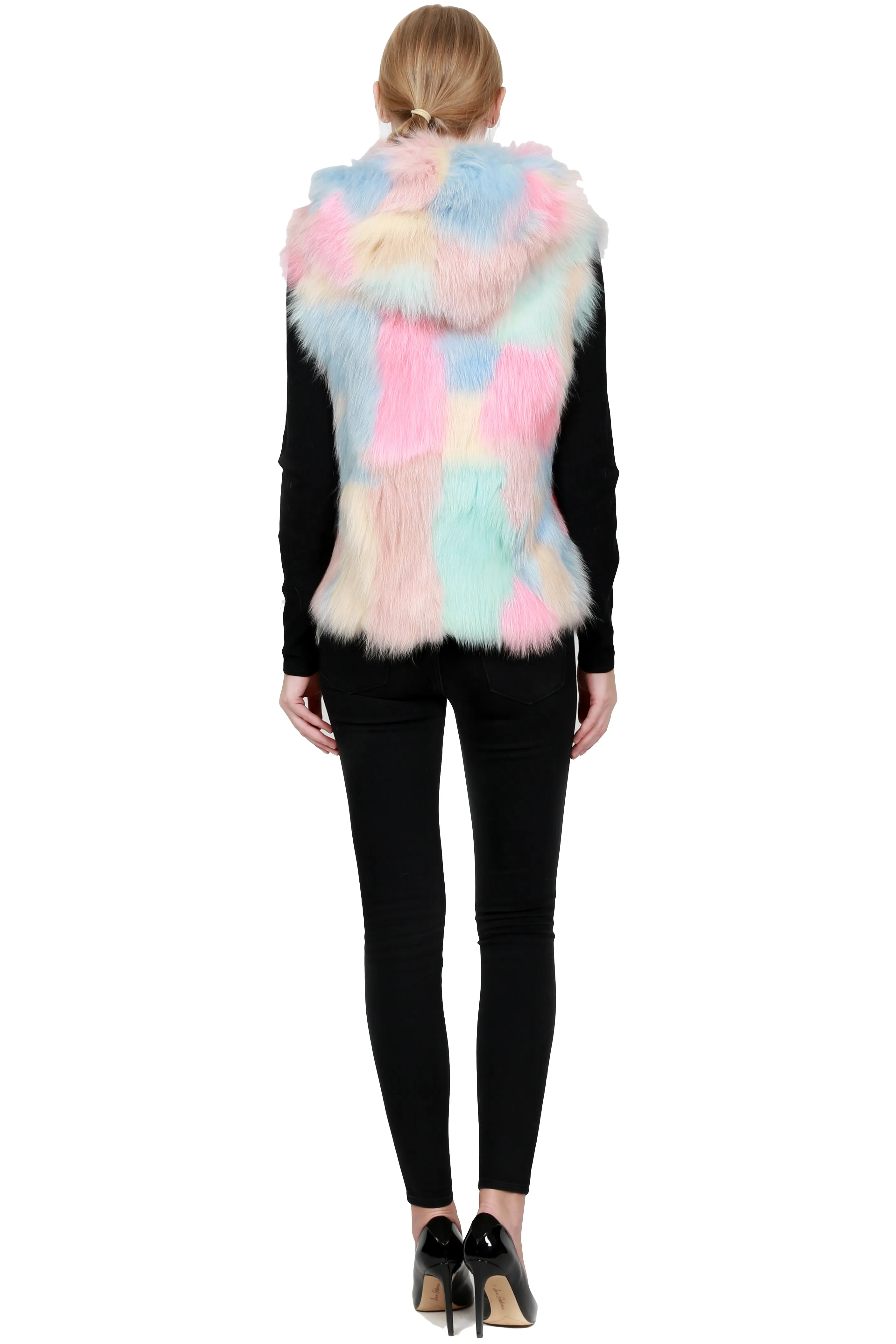 KENDAL - Pastel Fox Fur Vest