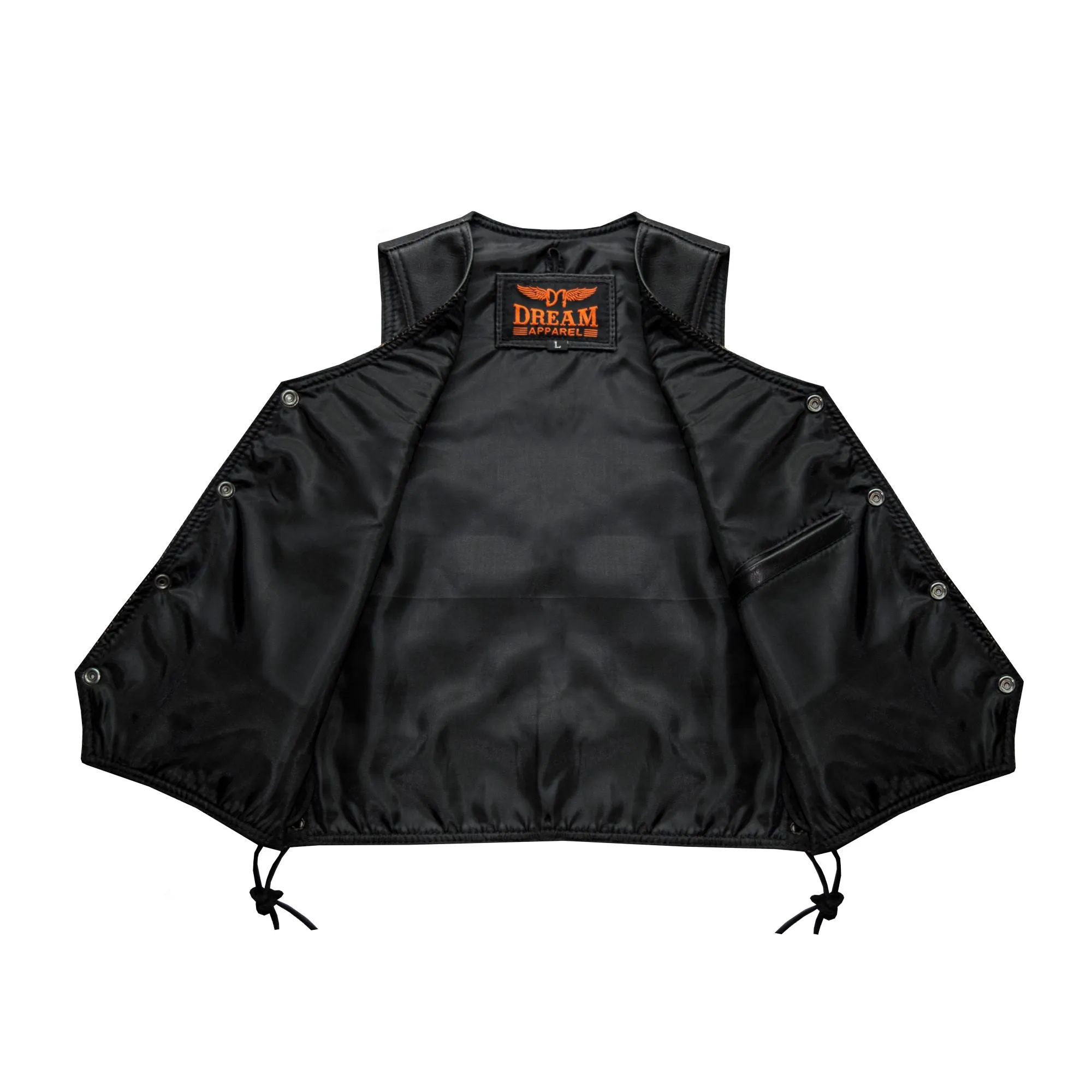 Kids Regular Vest with Side Laces Premium Cowhide Leather