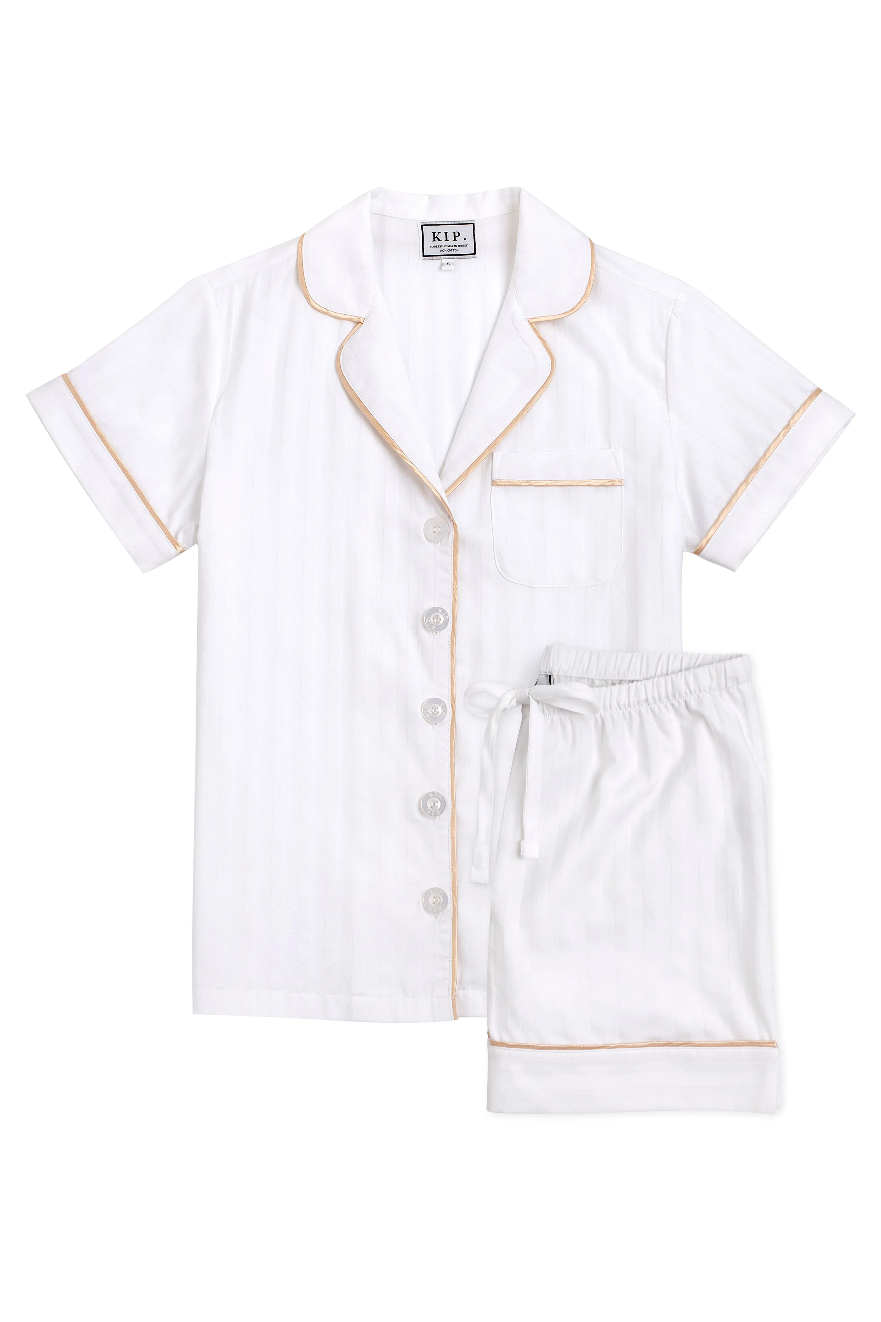 KIP Premium Cotton Short Set in Lily White