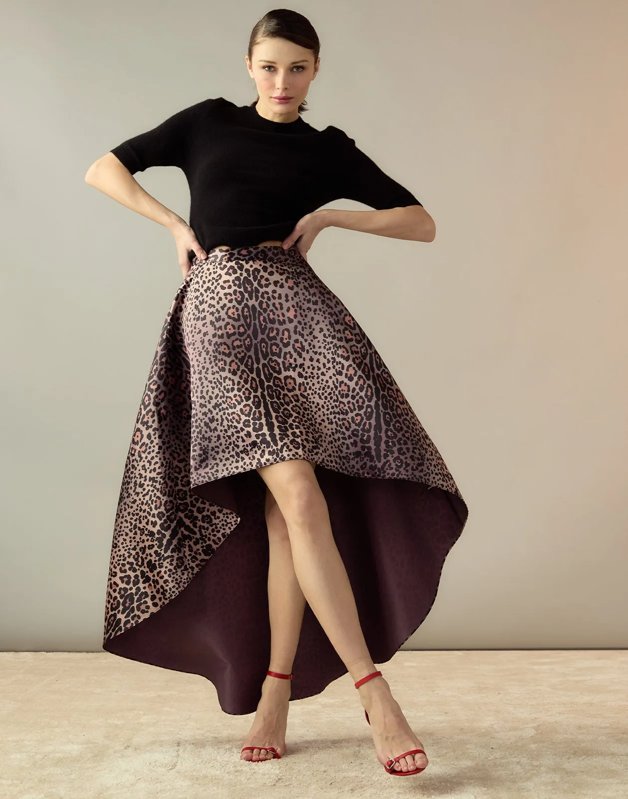 Leopardess Satin Skirt