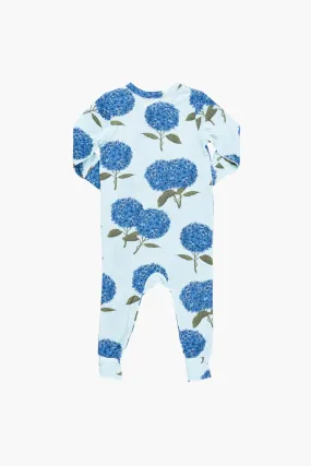 Light Blue Hydrangeas Baby Bamboo Romper