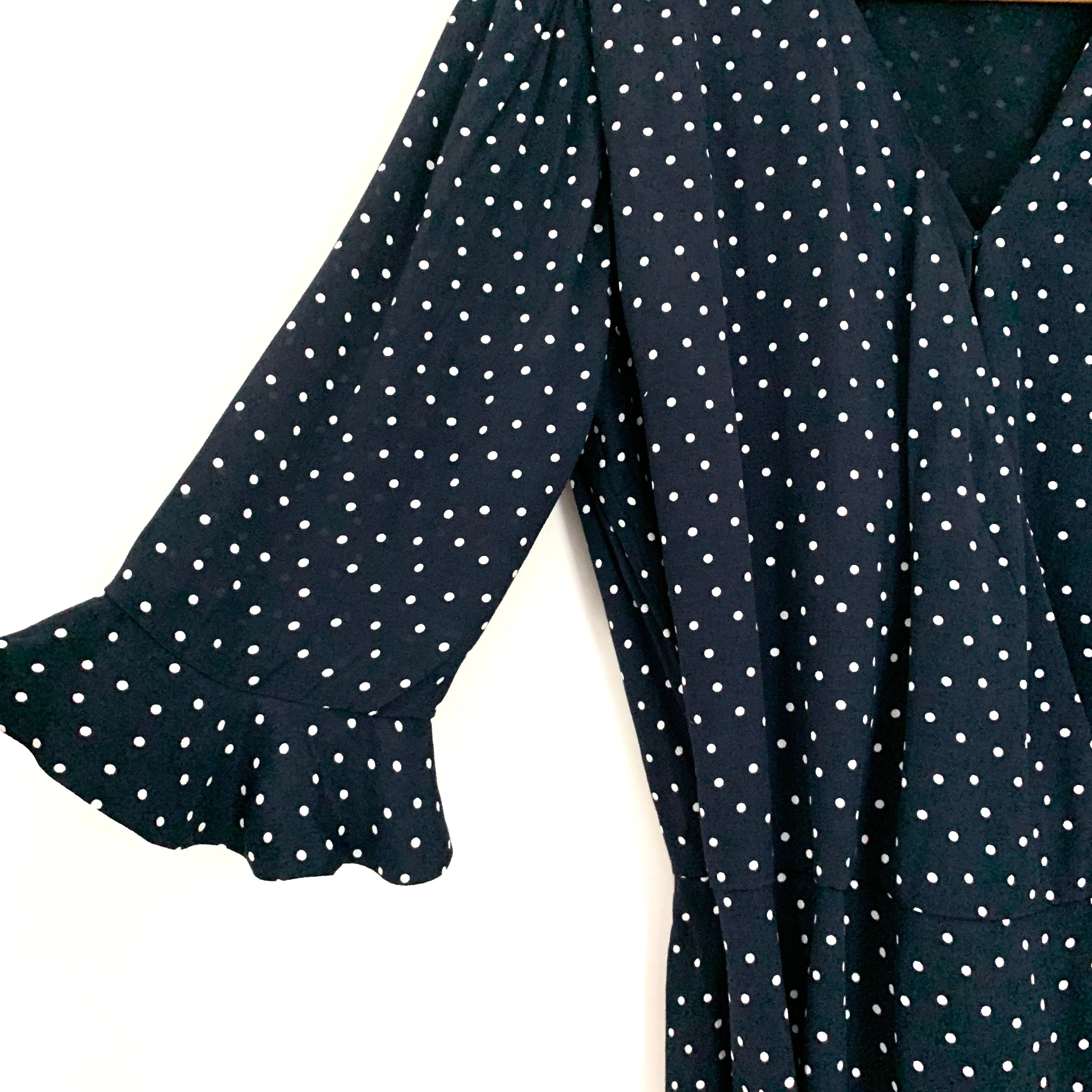 LOFT Polka Dot Faux Wrap Romper- Size 4