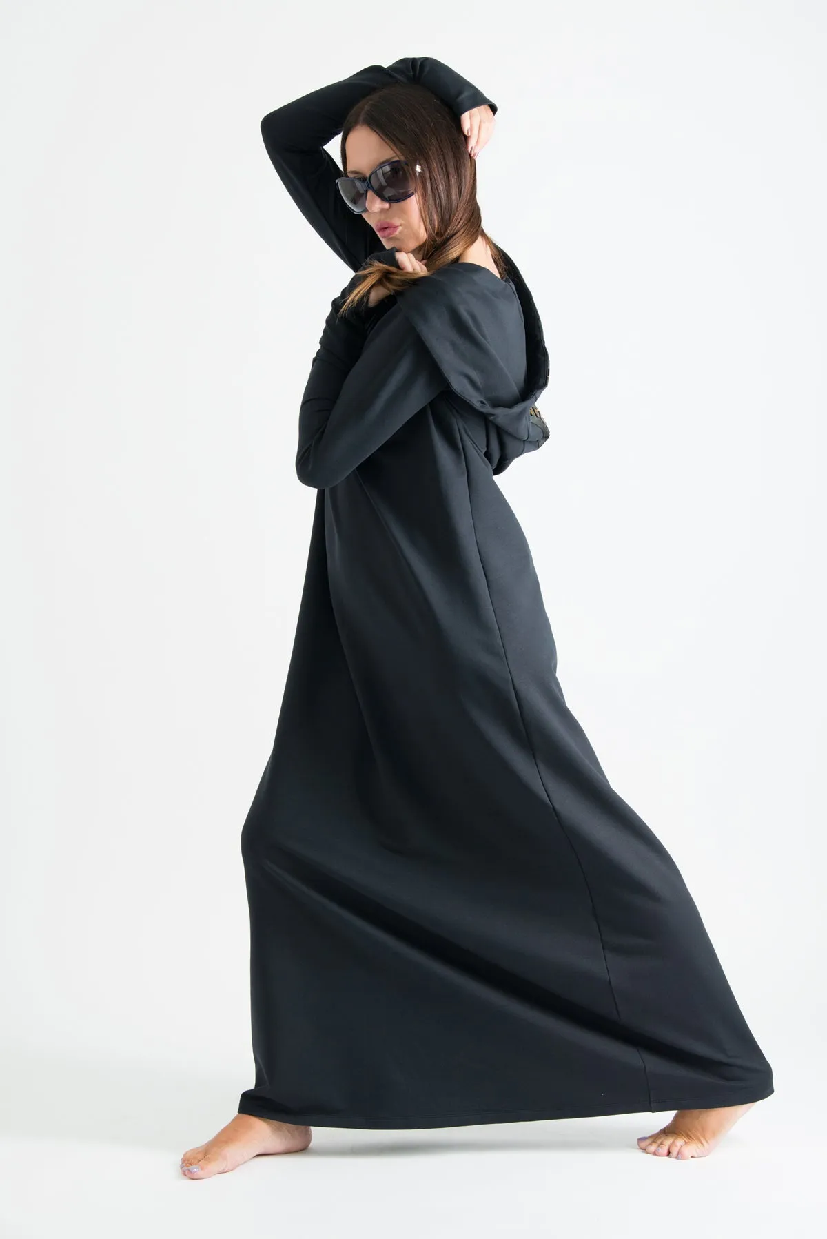 Long Hooded Trendy Dress TINA